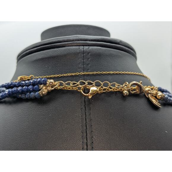 Blue Theme Jewelry Lot of Three Necklaces & Two Bracelets - Picture 5 of 6